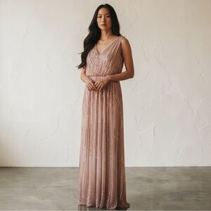 Adrianna Papell Beaded Sequin Formal Gown Size 4